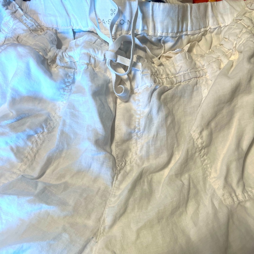 Caslon Nordstrom  100% linen drawstring off white pants plus 1X - Picture 8 of 10